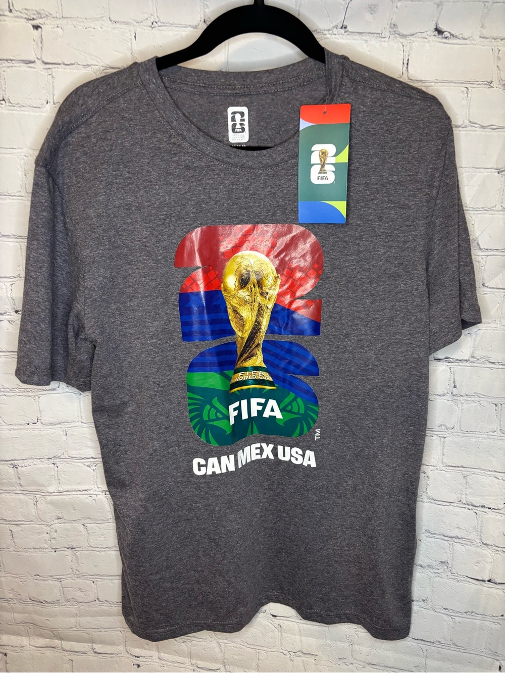 CAN MEX USA Men's Gray World Cup Graphic T-Shirt NWT* Medium